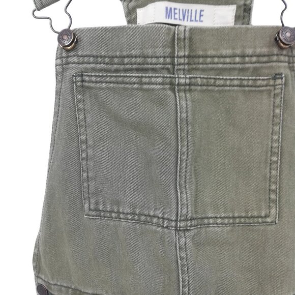 Brandy Melville Army Military Green Overalls Shortalls Shorts Size M Frayed Raw - Picture 3 of 14